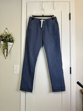 Marine Layer Blue Drawstring Cotton Pants